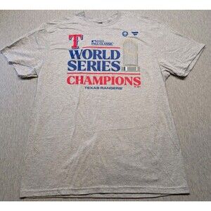 WORLD SERIES Texas Rangers 2023 Champions TX Sz Large Authentic Champs MLB NEW